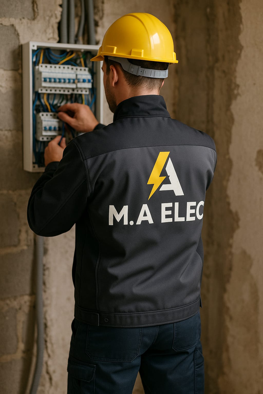 Électricien professionnel au travail